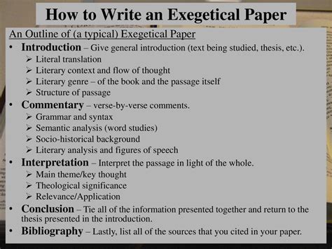 What Is an Exegetical Paper?